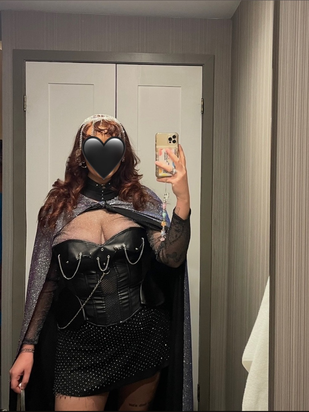5 Piece Knight Halloween Costume - Headpiece, Choker, Corset, Cape & Thigh High